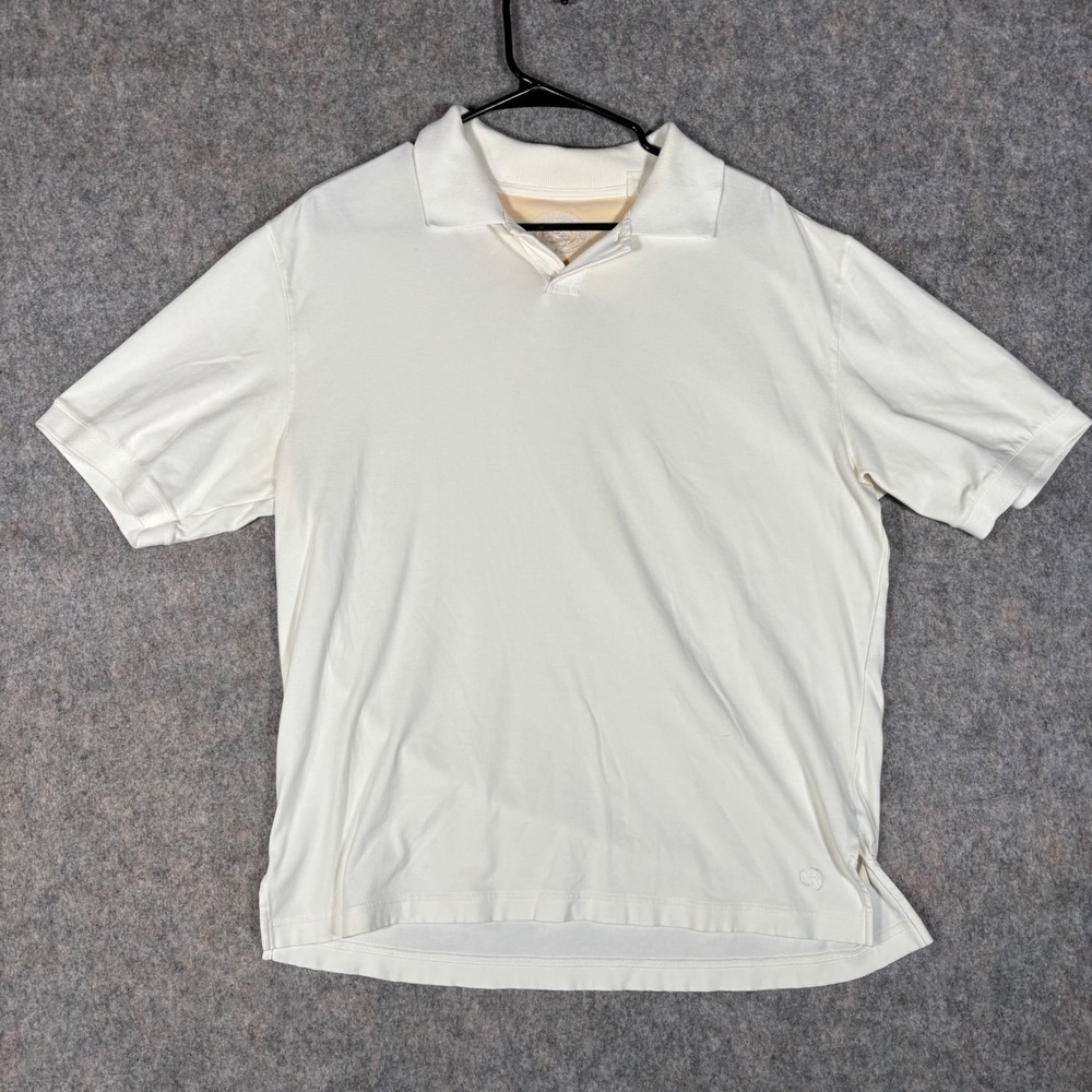 Nat Nast Polo Shirt Mens L Golf Cream White Luxury Short Sleeve Lion Crest Logo